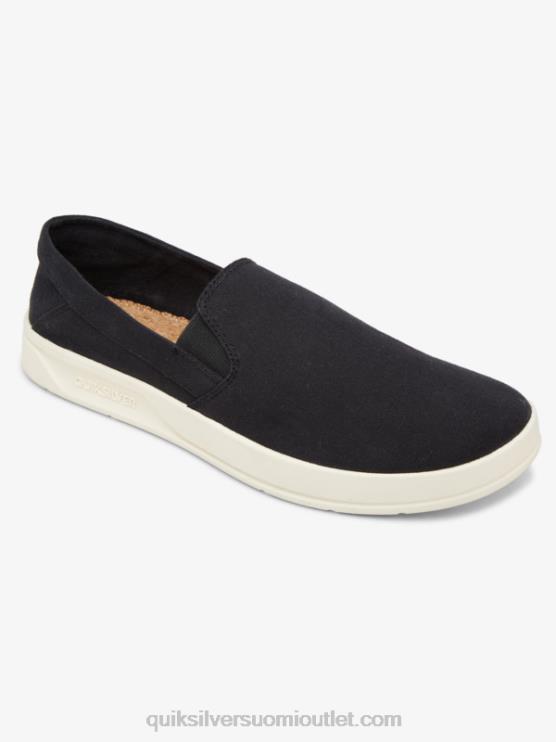 Quiksilver D6JJ1290 miehet musta valkoinen satamalaiturin slip-on kengät