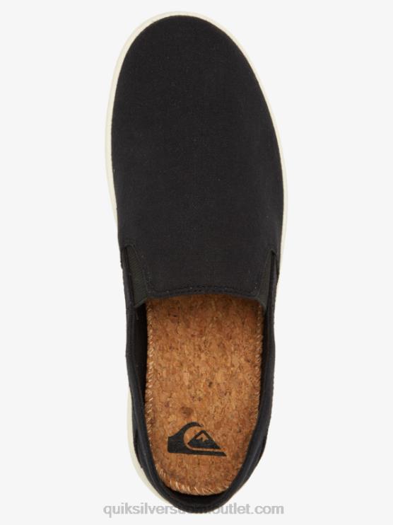 Quiksilver D6JJ1290 miehet musta valkoinen satamalaiturin slip-on kengät