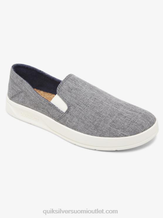 Quiksilver D6JJ1291 miehet harmaa/valkoinen satamalaiturin slip-on kengät