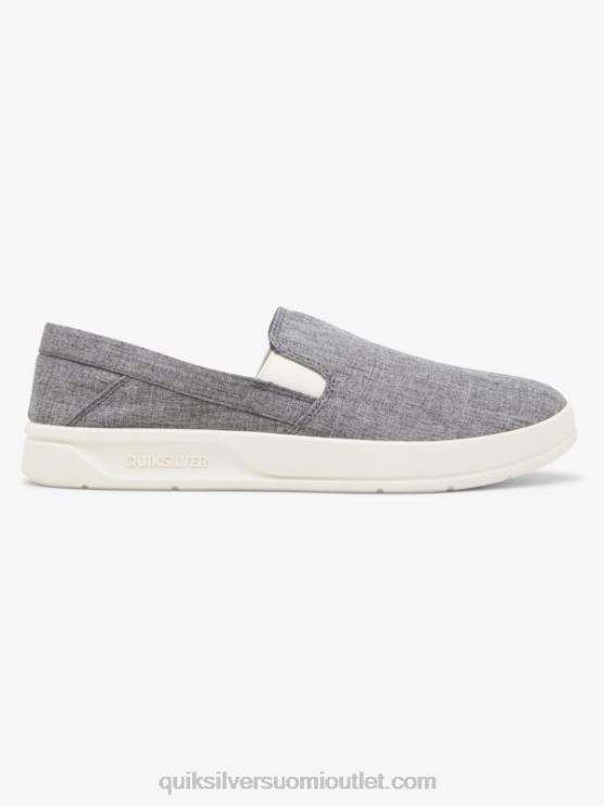 Quiksilver D6JJ1291 miehet harmaa/valkoinen satamalaiturin slip-on kengät