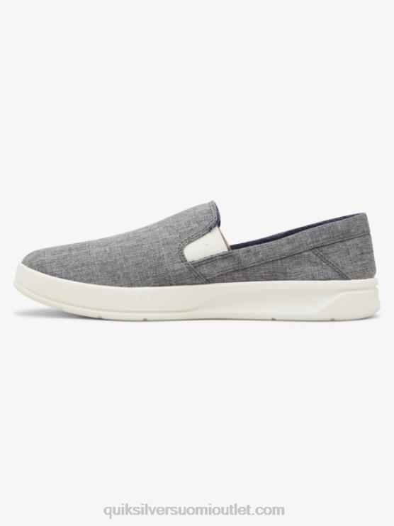 Quiksilver D6JJ1291 miehet harmaa/valkoinen satamalaiturin slip-on kengät