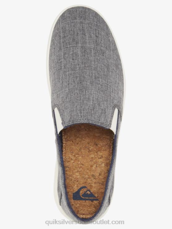 Quiksilver D6JJ1291 miehet harmaa/valkoinen satamalaiturin slip-on kengät