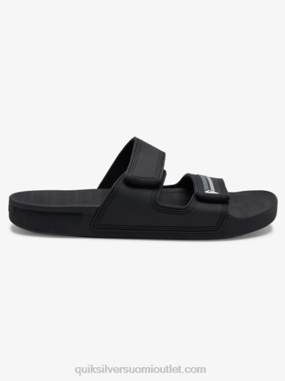 Quiksilver D6JJ1076 miehet musta/harmaa rivi kaksinkertaiset säädettävät sandaalit
