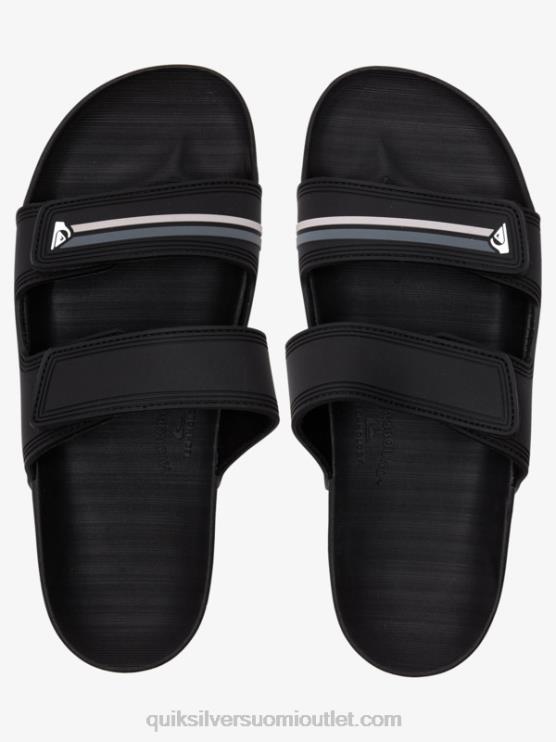 Quiksilver D6JJ1076 miehet musta/harmaa rivi kaksinkertaiset säädettävät sandaalit