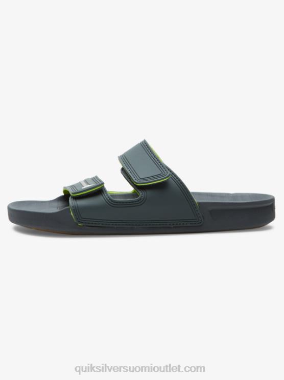 Quiksilver D6JJ1078 miehet harmaa/musta/vihreä rivi kaksinkertaiset säädettävät sandaalit