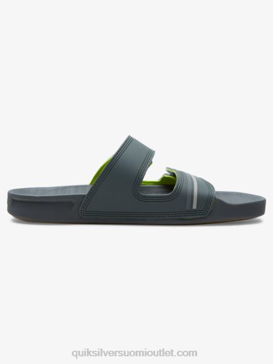 Quiksilver D6JJ1078 miehet harmaa/musta/vihreä rivi kaksinkertaiset säädettävät sandaalit