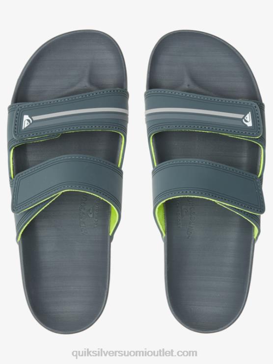 Quiksilver D6JJ1078 miehet harmaa/musta/vihreä rivi kaksinkertaiset säädettävät sandaalit