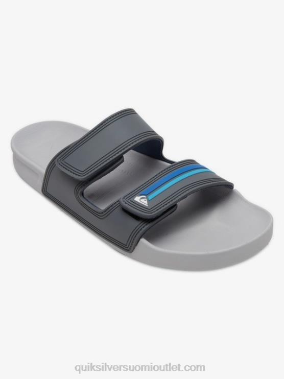Quiksilver D6JJ1079 miehet harmaa/sininen rivi kaksinkertaiset säädettävät sandaalit