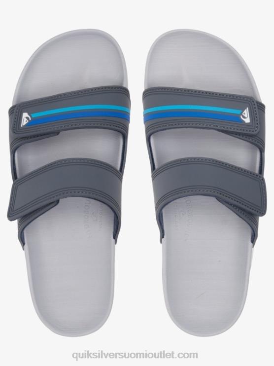 Quiksilver D6JJ1079 miehet harmaa/sininen rivi kaksinkertaiset säädettävät sandaalit