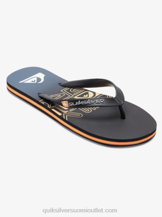 Quiksilver D6JJ1136 miehet musta/oranssi molokai sanalohko varvastossut