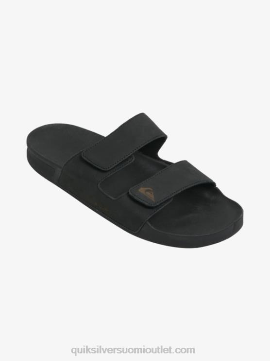Quiksilver D6JJ1286 miehet musta rivi nahka kaksinkertaisesti säädettävä sandaalit