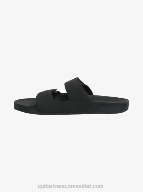 Quiksilver D6JJ1286 miehet musta rivi nahka kaksinkertaisesti säädettävä sandaalit