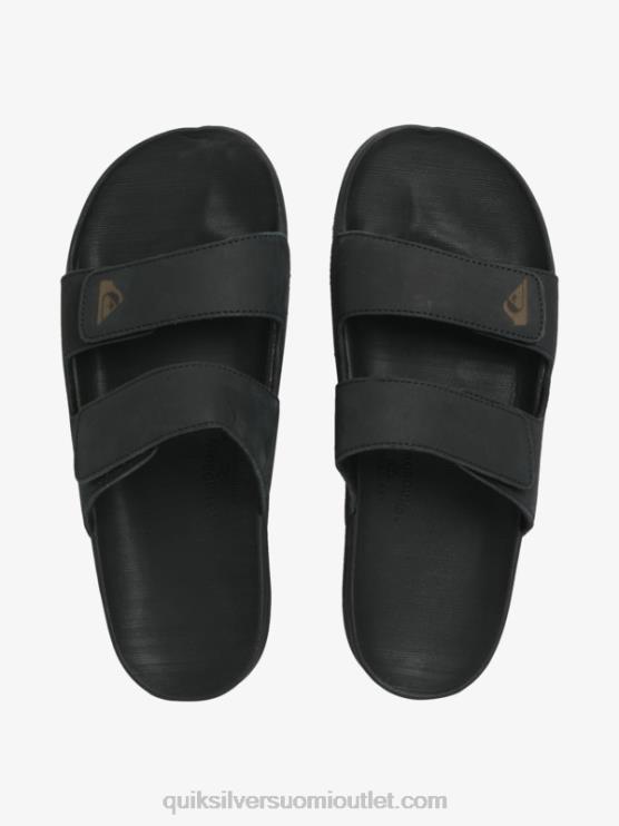 Quiksilver D6JJ1286 miehet musta rivi nahka kaksinkertaisesti säädettävä sandaalit