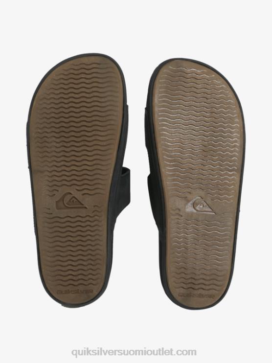 Quiksilver D6JJ1286 miehet musta rivi nahka kaksinkertaisesti säädettävä sandaalit