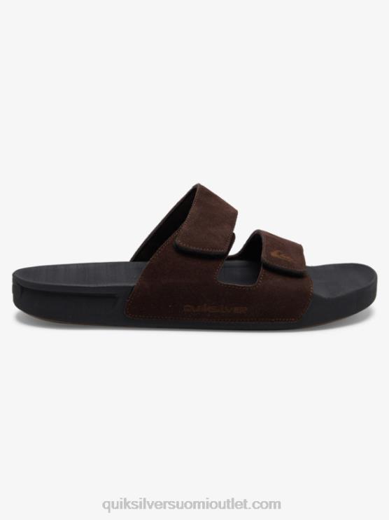 Quiksilver D6JJ1287 miehet ruskea/musta rivi nahka kaksinkertaisesti säädettävä sandaalit