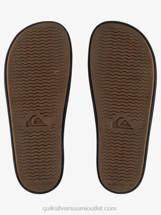 Quiksilver D6JJ1287 miehet ruskea/musta rivi nahka kaksinkertaisesti säädettävä sandaalit