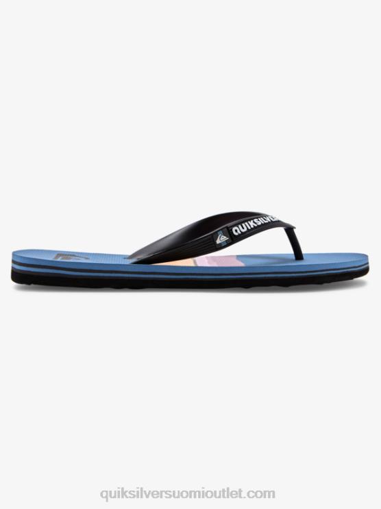 Quiksilver D6JJ1789 miehet musta/sininen/harmaa Molokai-hartsiväriset varvastossut