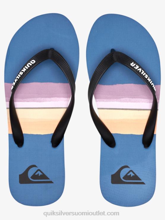 Quiksilver D6JJ1789 miehet musta/sininen/harmaa Molokai-hartsiväriset varvastossut