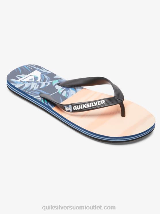 Quiksilver D6JJ1857 miehet musta/oranssi/vihreä molokai 5-o varvastossut