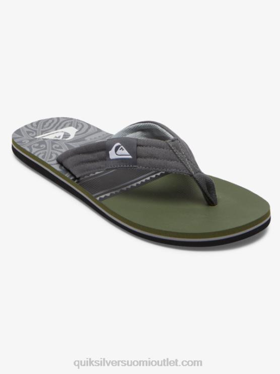 Quiksilver D6JJ499 miehet musta/vihreä/harmaa molokai layback sandaalit