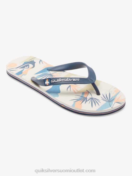 Quiksilver D6JJ515 miehet musta/valkoinen/sininen molokai-taide varvastossut