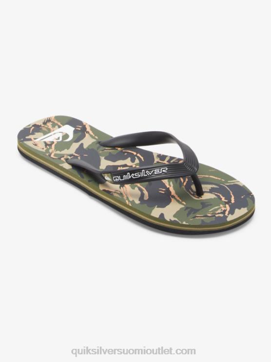 Quiksilver D6JJ516 miehet musta/vihreä molokai-taide varvastossut