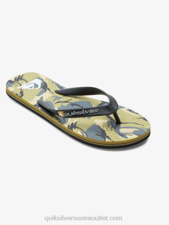 Quiksilver D6JJ522 miehet musta/harmaa/ruskea molokai-taide varvastossut