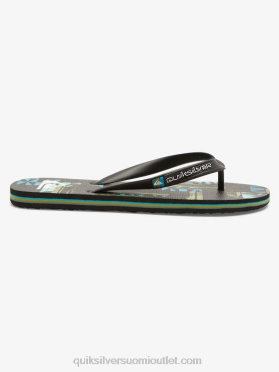 Quiksilver D6JJ524 miehet musta/sininen/vihreä gregg kaplan molokai art varvastossut