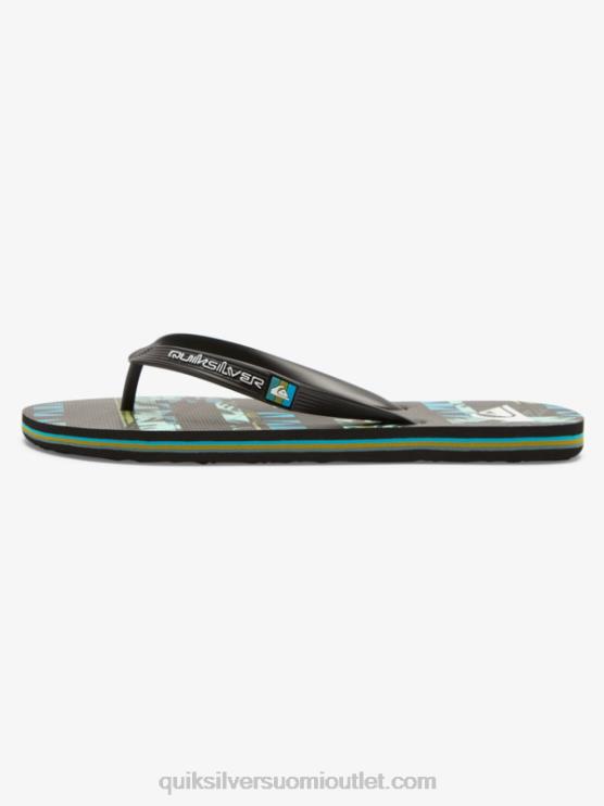 Quiksilver D6JJ524 miehet musta/sininen/vihreä gregg kaplan molokai art varvastossut