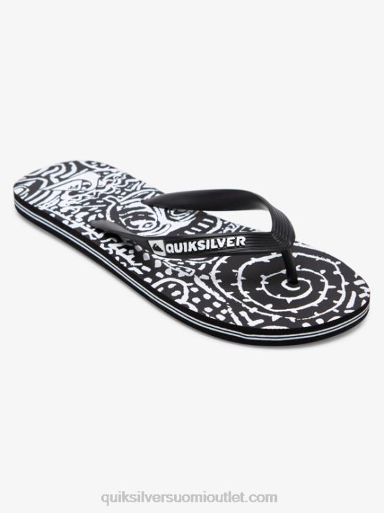Quiksilver D6JJ525 miehet musta valkoinen molokai-taide varvastossut