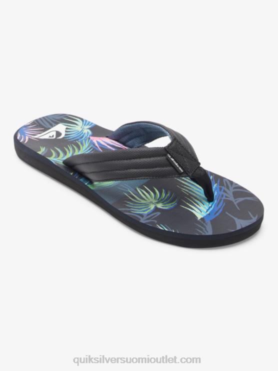 Quiksilver D6JJ611 miehet musta sininen carver print sandaalit