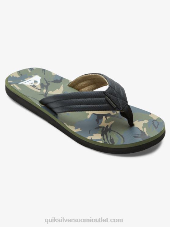 Quiksilver D6JJ614 miehet musta/vihreä/harmaa carver print sandaalit