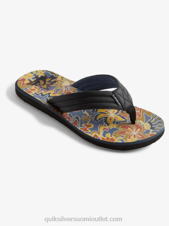 Quiksilver D6JJ615 miehet musta/sininen/harmaa carver print sandaalit