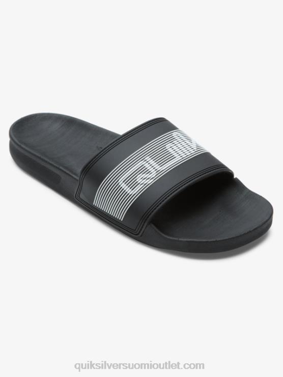 Quiksilver D6JJ683 miehet musta rivi sanamerkki liukusäädin sandaalit