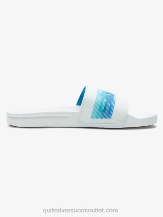 Quiksilver D6JJ686 miehet valkoinen/sininen rivi sanamerkki liukusäädin sandaalit