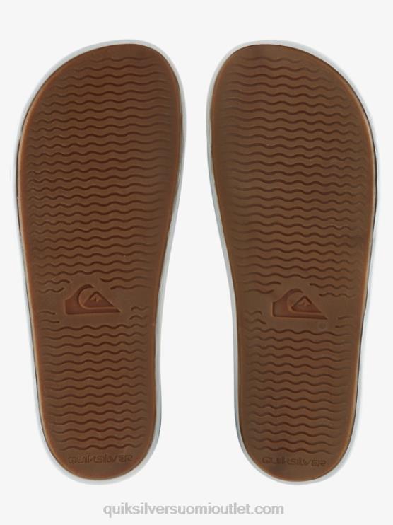 Quiksilver D6JJ686 miehet valkoinen/sininen rivi sanamerkki liukusäädin sandaalit