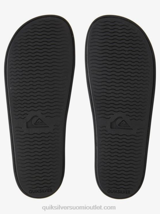 Quiksilver D6JJ689 miehet musta valkoinen rivi sanamerkki liukusäädin sandaalit