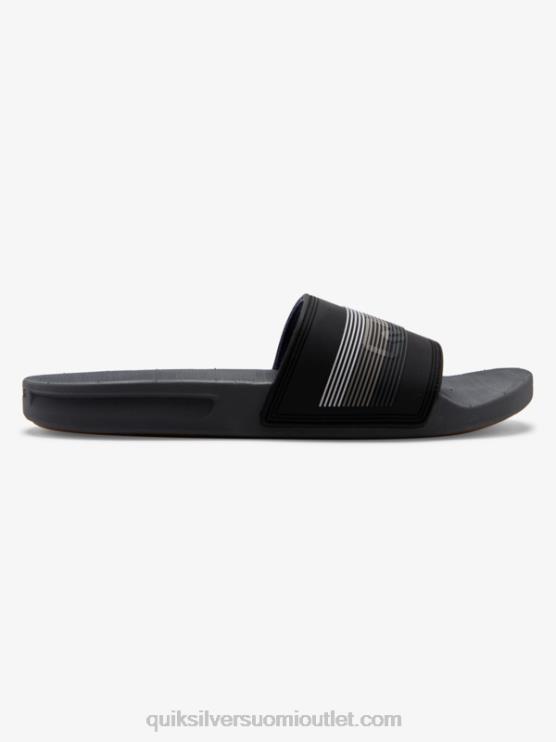 Quiksilver D6JJ690 miehet musta/harmaa rivi sanamerkki liukusäädin sandaalit