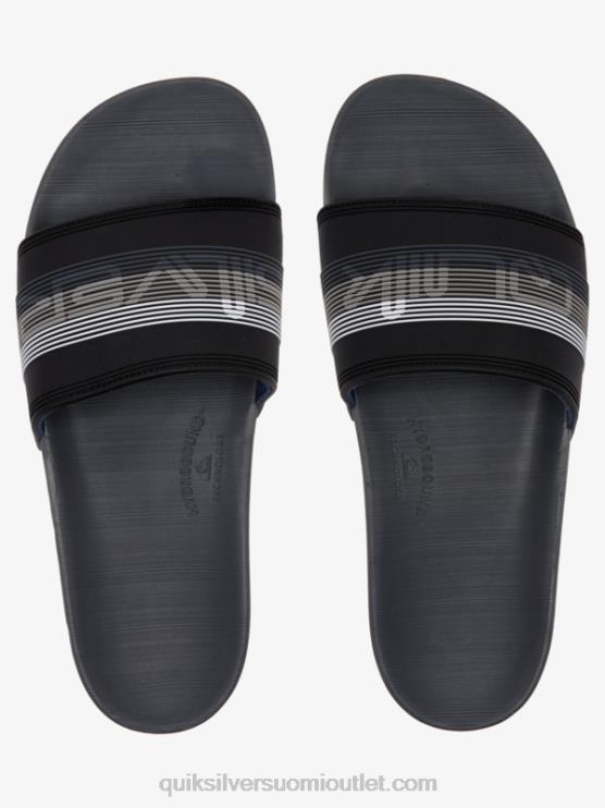 Quiksilver D6JJ690 miehet musta/harmaa rivi sanamerkki liukusäädin sandaalit