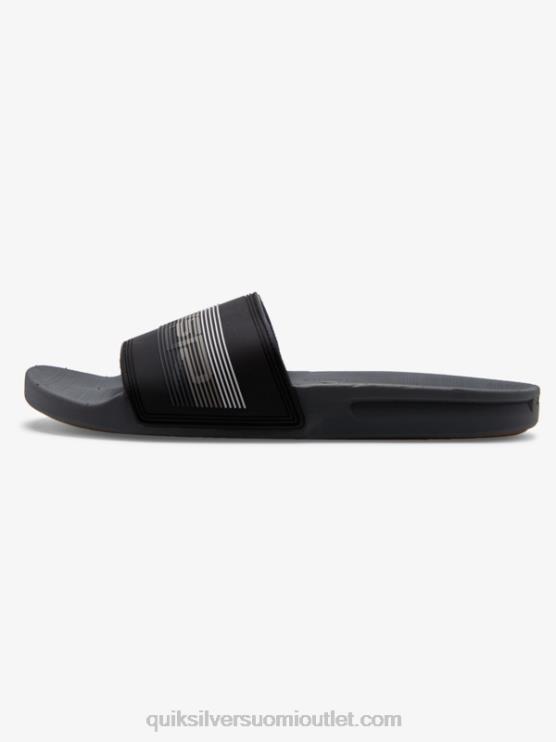 Quiksilver D6JJ690 miehet musta/harmaa rivi sanamerkki liukusäädin sandaalit