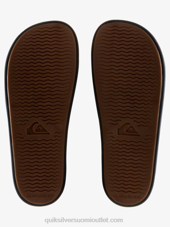 Quiksilver D6JJ690 miehet musta/harmaa rivi sanamerkki liukusäädin sandaalit
