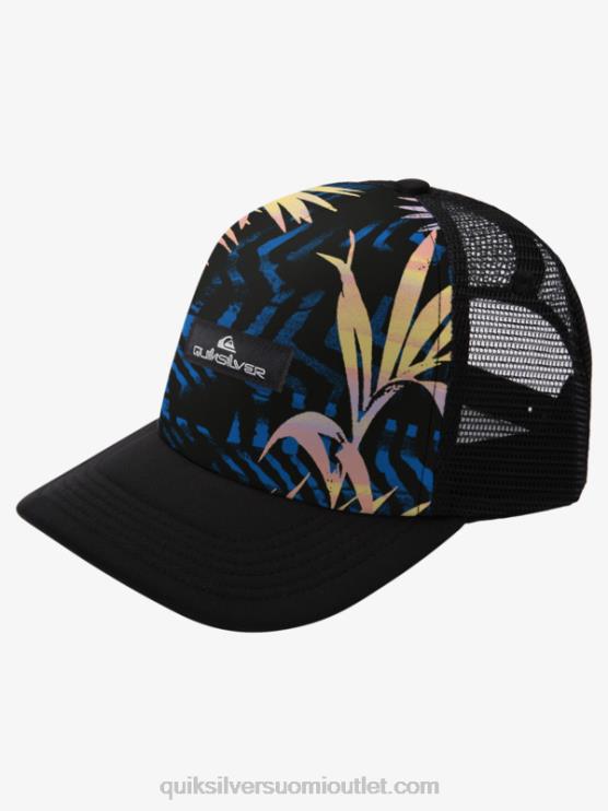 Quiksilver D6JJ1051 miehet musta revitty Buzzard coop kuorma-auton hattu
