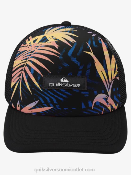 Quiksilver D6JJ1051 miehet musta revitty Buzzard coop kuorma-auton hattu