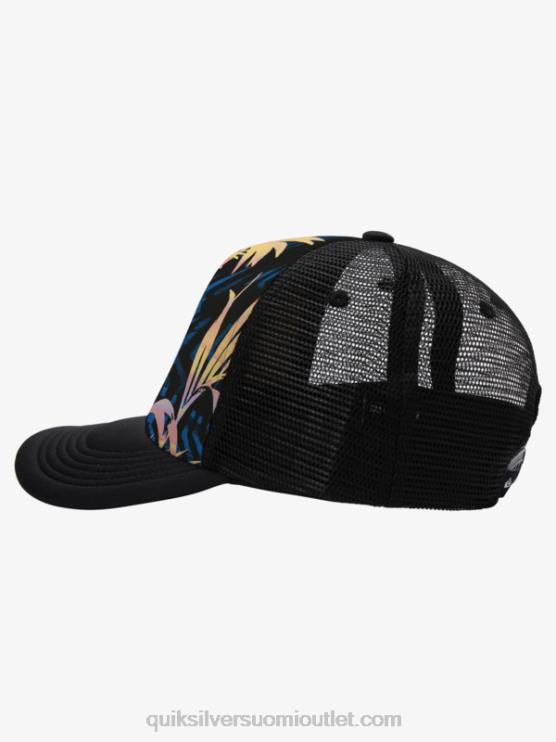 Quiksilver D6JJ1051 miehet musta revitty Buzzard coop kuorma-auton hattu