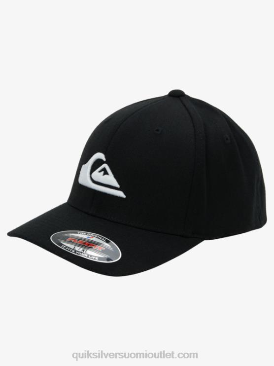Quiksilver D6JJ1435 miehet musta valkoinen mountain and wave flexfit hattu