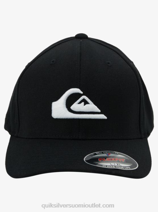 Quiksilver D6JJ1435 miehet musta valkoinen mountain and wave flexfit hattu