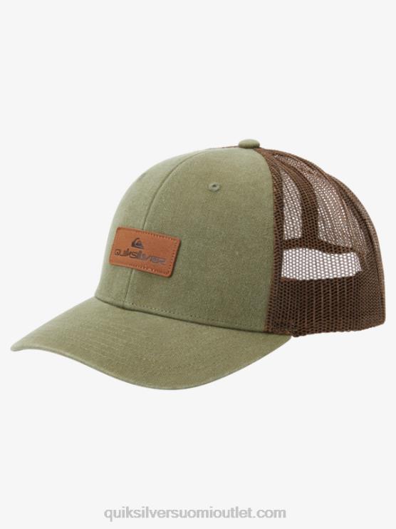 Quiksilver D6JJ660 miehet oliivin harmaa kuorma-auton hattu alas