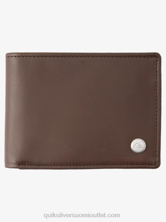 Quiksilver D6JJ1222 miehet suklaanruskea mac kolminkertainen nahkalompakko