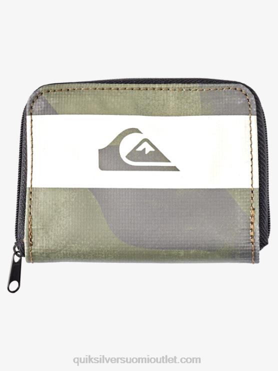 Quiksilver D6JJ1233 miehet musta naamiointi turvaverkko vetoketjullinen lompakko