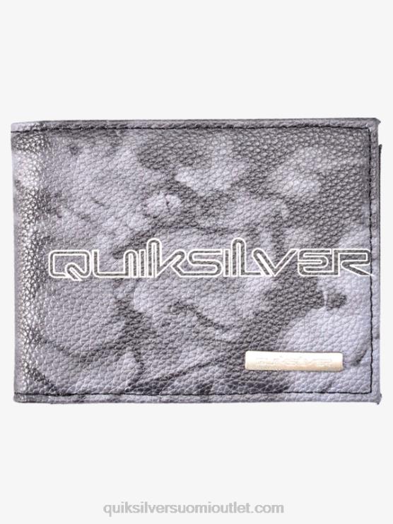 Quiksilver D6JJ728 miehet musta valkoinen tuoreus kolminkertainen lompakko